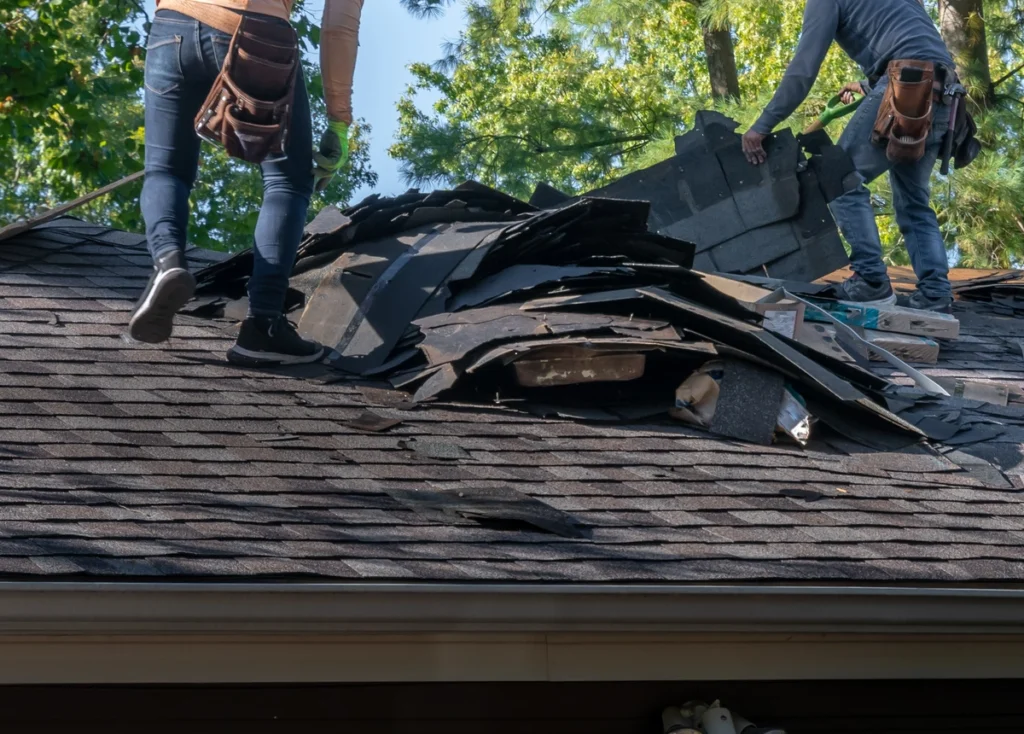 shingles removed from roof before disposed