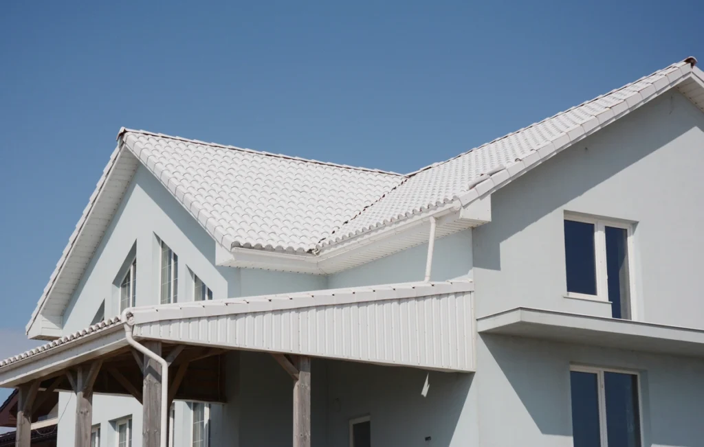 metal roof shingles in white color