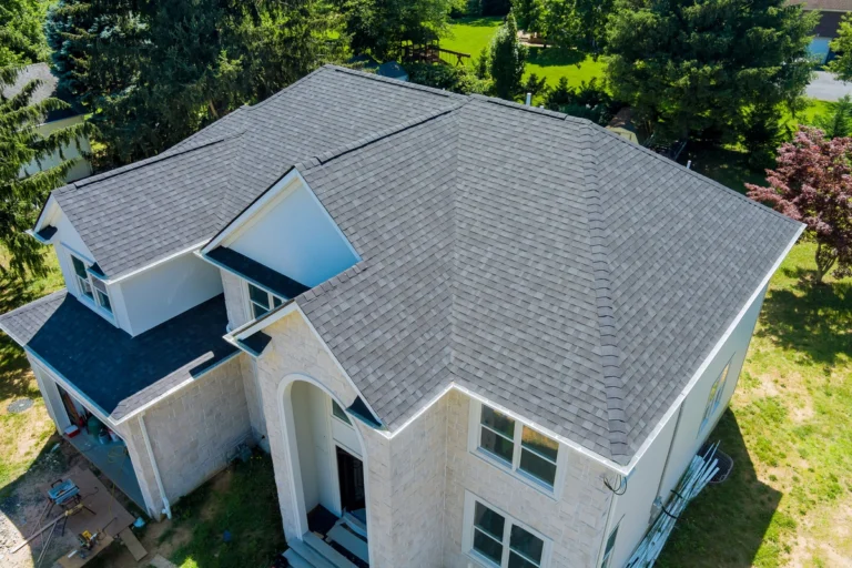 overhead view of an architectural shingle roof
