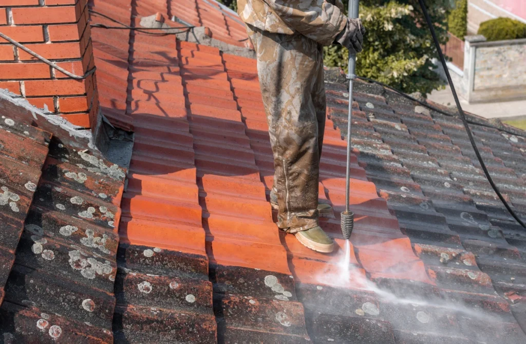 cleaning a tile roof