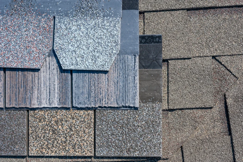 composite shingles close up 