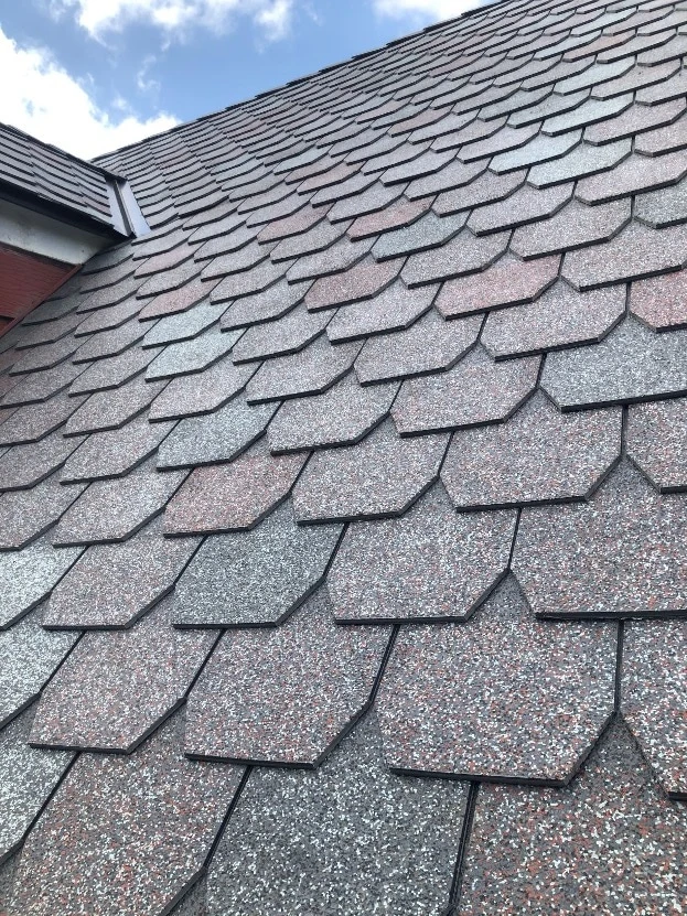 f wave shingles up close