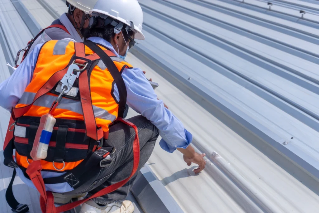 inspecting metal roof