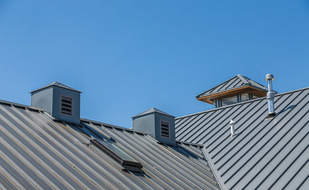 metal roof and skylight